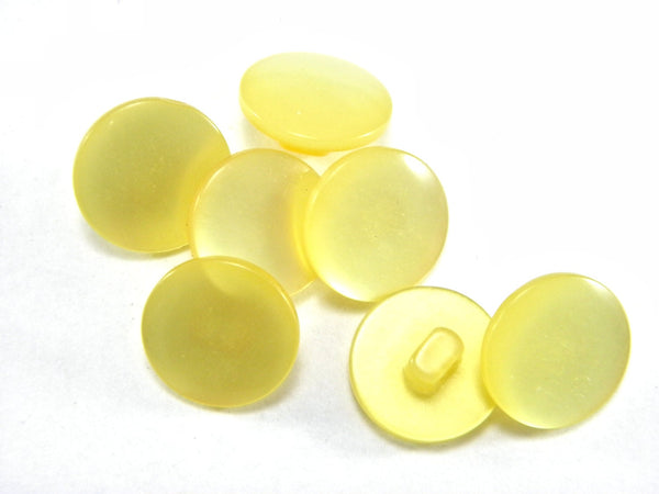 Vintage 1960's 14 mm (9/16") Sunshine Yellow Lucite Moonglow Shank Buttons 8 pieces