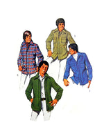 Simplicity 6643 Mens' or Teen Boys' Safari Style Shirt Jackets with Front Button or Zipper Opening Sewing Pattern Size 36 Neck 37 cm