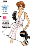 60s V-Neck and Back Wrap Dress with Wide Belt, Bust 32.5" (83 cm) or 34" (87 cm) Vogue 7568, Vintage Sewing Pattern Reproduction