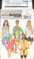 Butterick 5034 Shirt with Collar, Length and Sleeve Length Variations or Tank Top, Sewing Pattern Size 8-14