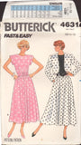 Butterick 4631 Long Sleeved Short Jacket, Dress with Fitted Bodice and Flared Skirt, Sewing Pattern Size 12-16