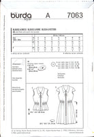 Burda 7063 Sleeveless Top and Cap Sleeved Dress, Sewing Pattern Multi Plus Size 8-20