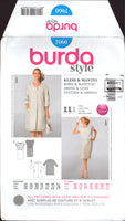 Burda 7060 Mother of the Bride, Formal Cap Sleeved Dress and Coat, Sewing Pattern Multi Plus Size 10-22