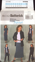 Butterick 4142 Mandarin Collar Jacket, Vest, Lined Top or Dress, Skirt and Pants, Sewing Pattern Size 14-18