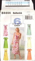 Butterick 4444 Six Easy Empire Waist Dresses with Bodice and Sleeve Variations, Sewing Pattern Multi Size 6-12 or 14-20