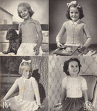 Patons 370 Knitting Book - Eight 50s Knitting Patterns for Girls' Cardigans and Tops Instant Download PDF 16 pages