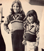 Patons 421 - 70s Knitting Patterns for Children's Twin Set, Jumpers/Sweaters, Smock, Dress and Cap Instant Download PDF 20 pages