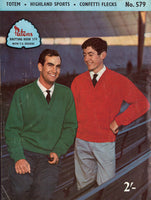 Patons 579 - 60s Knitting Patterns for Men's Sweaters/Jumpers and Cardigans Instant Download PDF 20 pages