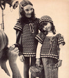 Patons 421 - 70s Knitting Patterns for Children's Twin Set, Jumpers/Sweaters, Smock, Dress and Cap Instant Download PDF 20 pages